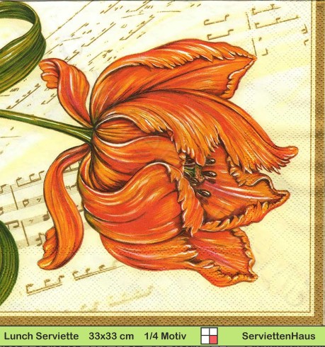 Tulpe auf Noten - 1 Lunch Serviette